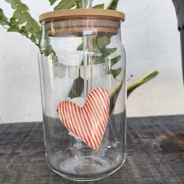 Vaso de cristal con diseño de osito coquette