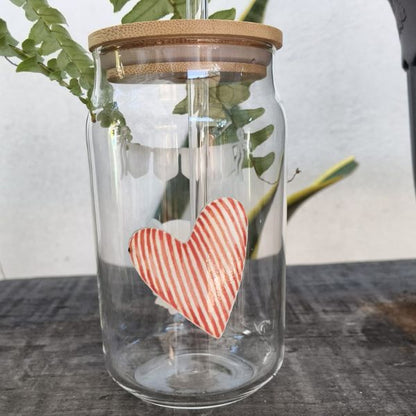 Vaso de cristal con diseño de osito coquette