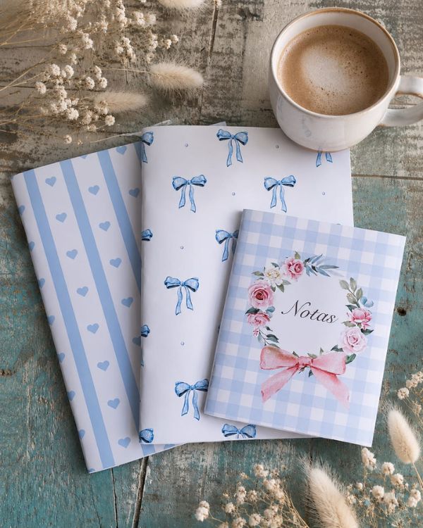 Set de cuadernos diseño Dulce Azul .