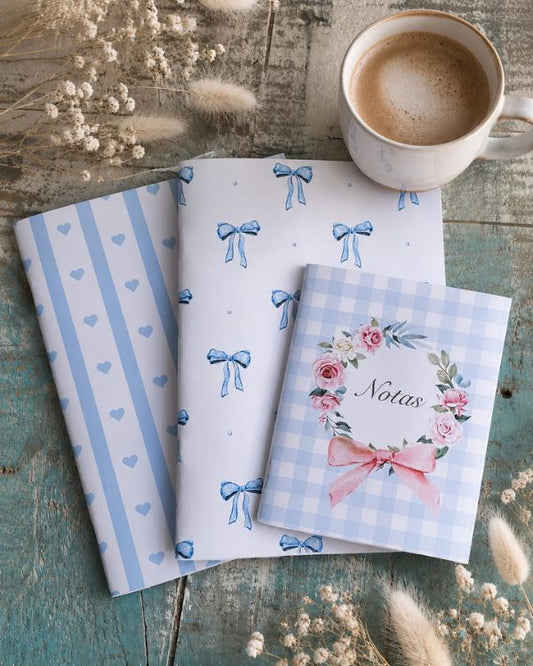 Set de cuadernos diseño Dulce Azul .