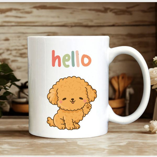 taza de perrito encantador.